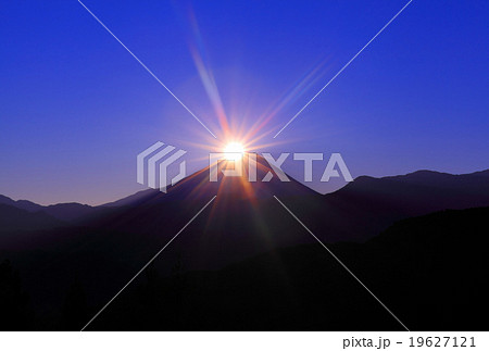 ダイヤモンド富士、山梨県藤川町高下地区 ダイヤモンド富士、山梨県藤川町高下地区 19627121