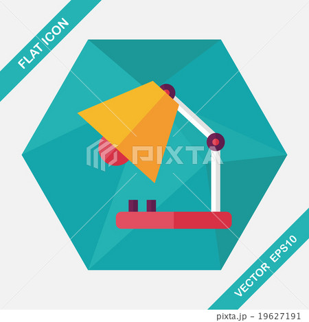 Table lamp flat icon with long shadow,eps10 19627191