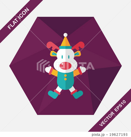 Reindeer flat icon with long shadow, eps10 Reindeer flat icon with long shadow, eps10 19627193