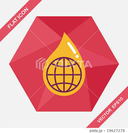 Environmental protection concept flat icon with long shadow,eps1 19627278