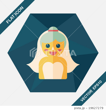 wedding bride flat icon with long shadow,eps10 19627279