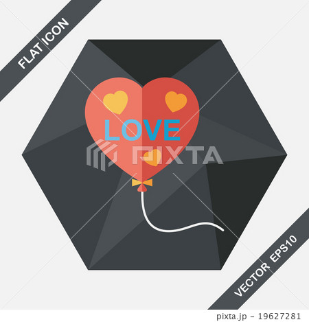 love balloons flat icon with long shadow,eps10 19627281