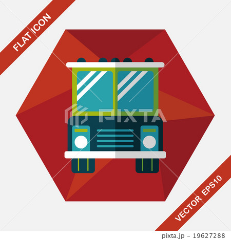 Transportation bus flat icon with long shadow,eps10 19627288
