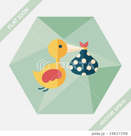 bird and baby flat icon with long shadow,eps10 19627290