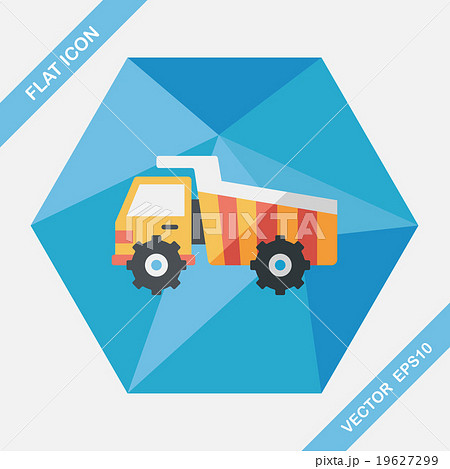 Transportation excavator flat icon with long shadow,eps10 19627299