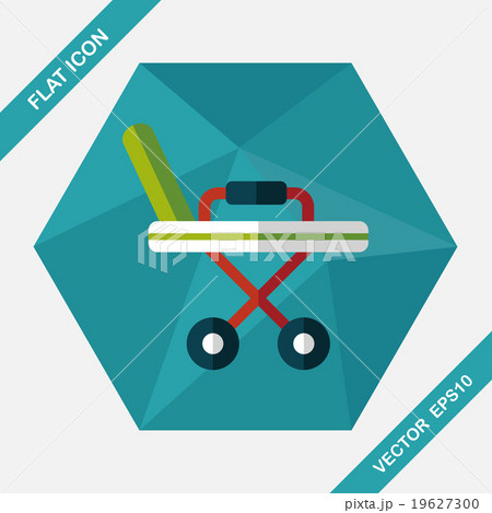 hospital bed flat icon with long shadow,eps10 19627300