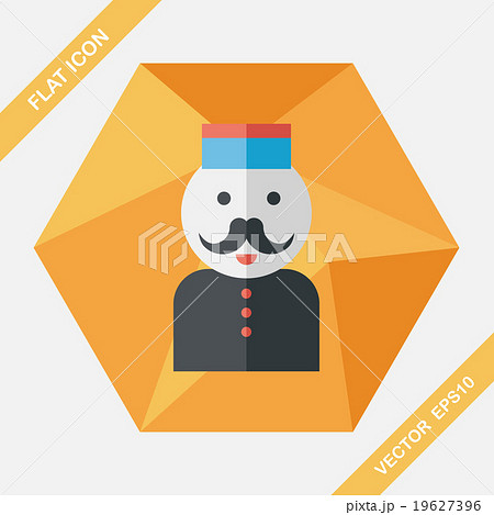 Hotel bellhop flat icon with long shadow,eps10 19627396
