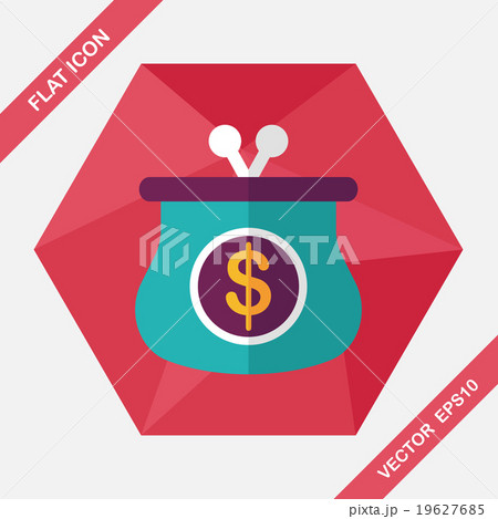 purse flat icon with long shadow,eps10 19627685