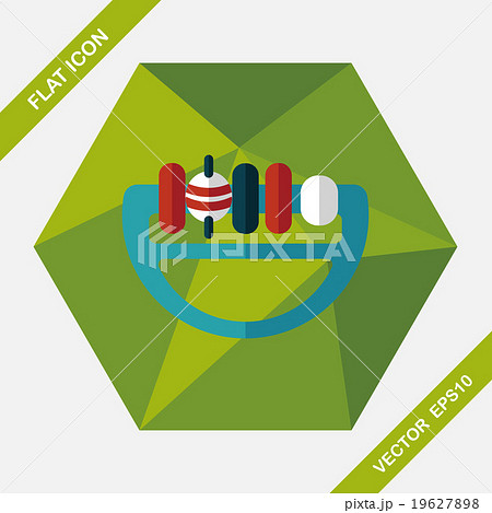 baby Rattle flat icon with long shadow,eps10 19627898