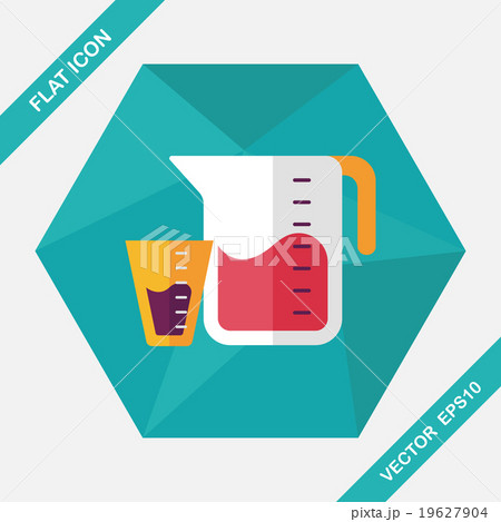 kitchenware measuring cup flat icon with long shadow,eps10 19627904