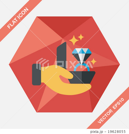 Propose diamond ring flat icon with long shadow,eps10 Propose diamond ring flat icon with long shadow,eps10 19628055