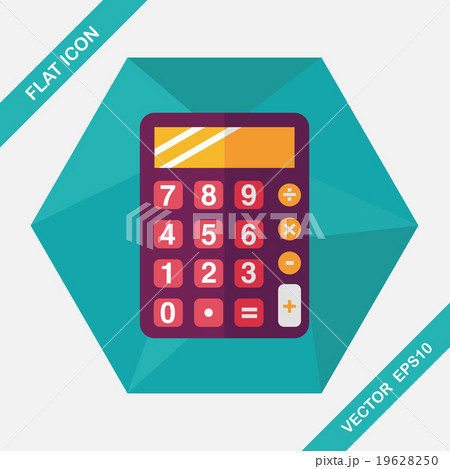 calculator flat icon with long shadow,eps10 calculator flat icon with long shadow,eps10 19628250