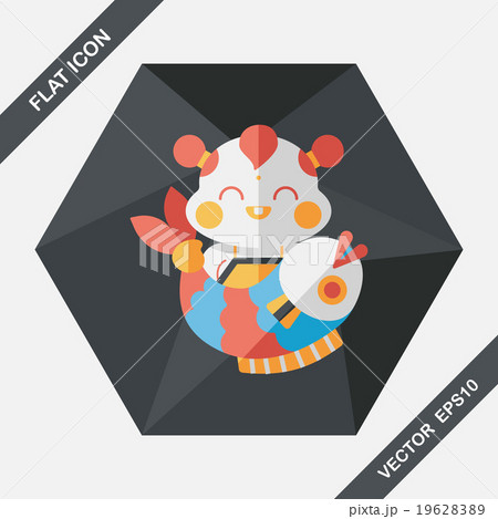 Chinese New Year flat icon with long shadow,eps10 Chinese Mascot Chinese New Year flat icon with long shadow,eps10 Chinese Mascot 19628389