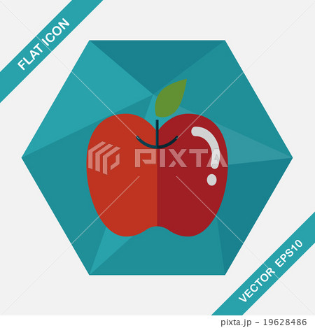 Apple flat icon with long shadow,eps10 19628486