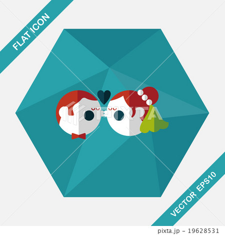 wedding couple flat icon with long shadow,eps10 wedding couple flat icon with long shadow,eps10 19628531