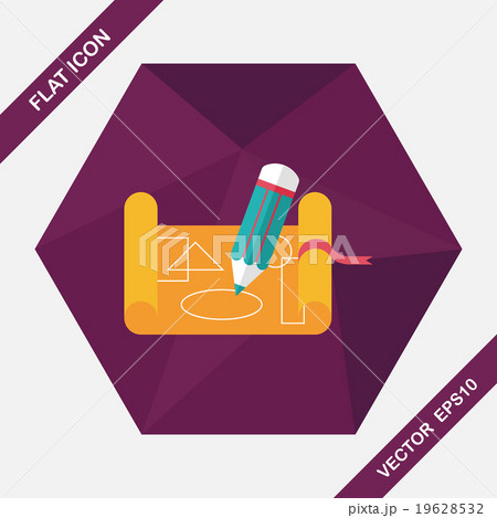 blueprint flat icon with long shadow,eps10 blueprint flat icon with long shadow,eps10 19628532