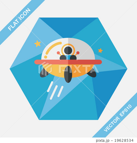 Space flat icon with long shadow,eps10 19628534