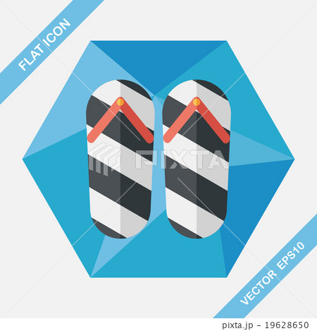 flip flop flat icon with long shadow,eps10のイラスト素材 [19628650] - PIXTA