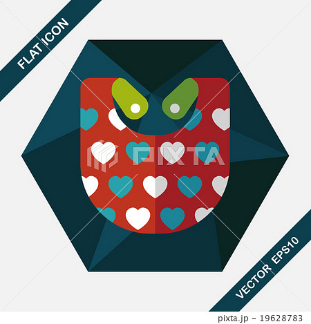 baby bib flat icon with long shadow,EPS 10 19628783