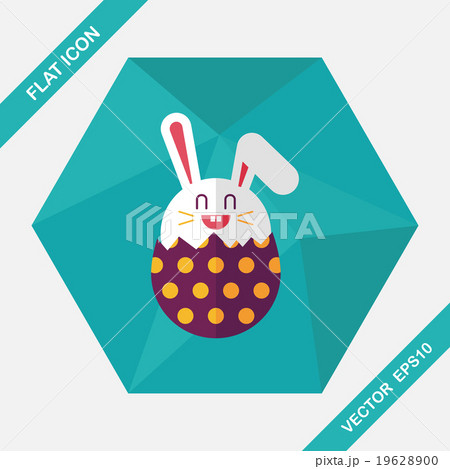 easter bunny flat icon with long shadow,eps10 19628900