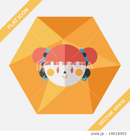 Chinese New Year girl flat icon with long shadow,eps10 Chinese New Year girl flat icon with long shadow,eps10 19628903