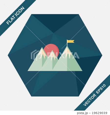 Mountain tourist flat icon with long shadow,eps10 Mountain tourist flat icon with long shadow,eps10 19629039