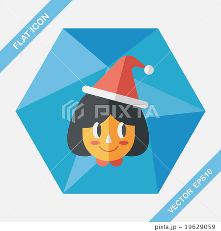 Christmas girl flat icon with long shadow,eps10 19629059