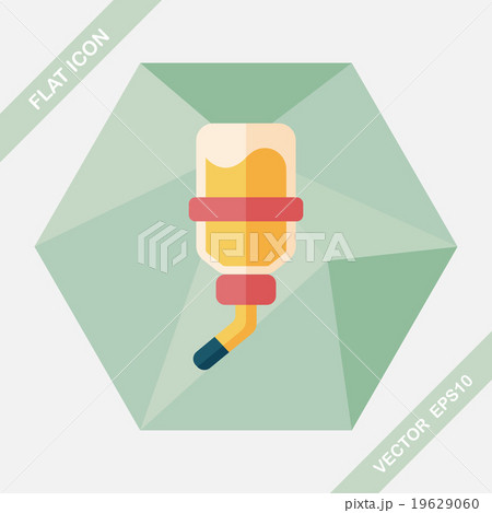 Pet water drinking bottle flat icon with long shadow, eps10 19629060