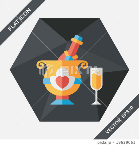 wedding champagne flat icon with long shadow,eps10 wedding champagne flat icon with long shadow,eps10 19629063