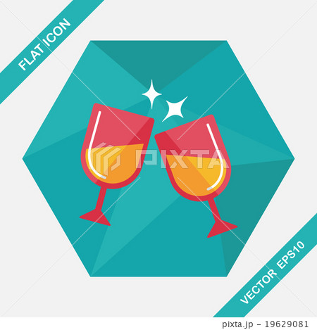 Martini glass cheers flat icon with long shadow,eps10 Martini glass cheers flat icon with long shadow,eps10 19629081