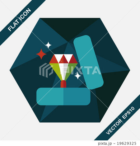 Valentine's Day diamond ring flat icon with long shadow,eps10 19629325