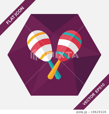wooden rattle flat icon with long shadow,eps10 19629326