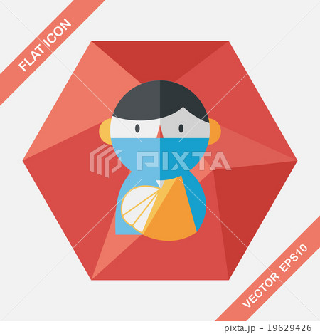 Female patient flat icon with long shadow Female patient flat icon with long shadow 19629426