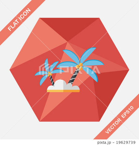 Palm tree flat icon with long shadow,eps10 Palm tree flat icon with long shadow,eps10 19629739