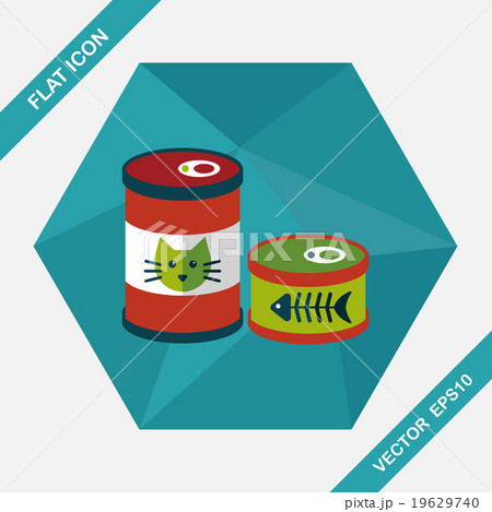 Pet cat food can flat icon with long shadow,eps10 Pet cat food can flat icon with long shadow,eps10 19629740
