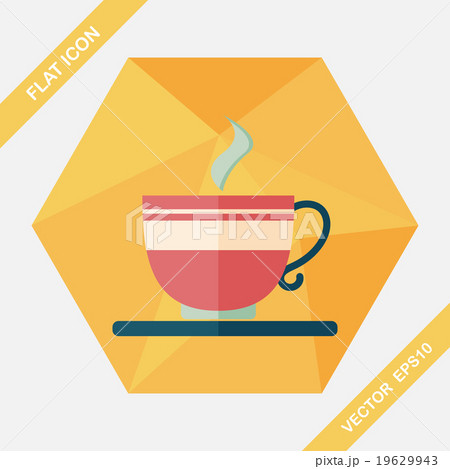 coffee flat icon with long shadow,eps10 19629943