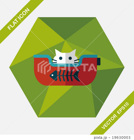 Pet bed flat icon with long shadow,eps10 Pet bed flat icon with long shadow,eps10 19630003
