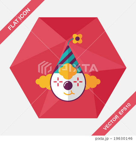 Clown flat icon with long shadow,eps10 Clown flat icon with long shadow,eps10 19630146