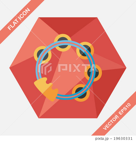 tambourine flat icon with long shadow 19630331