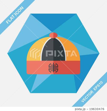 Chinese hat flat icon with long shadow,eps10 Chinese hat flat icon with long shadow,eps10 19630476