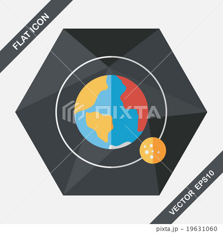 Space planet flat icon with long shadow,eps10 19631060