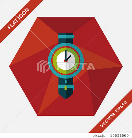 watch flat icon with long shadow,eps10 19631669