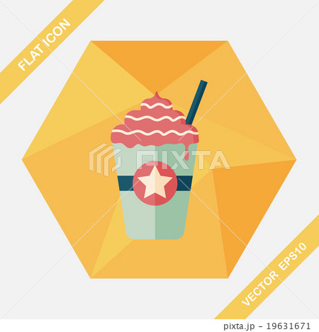 frappucino flat icon with long shadow,eps10 19631671