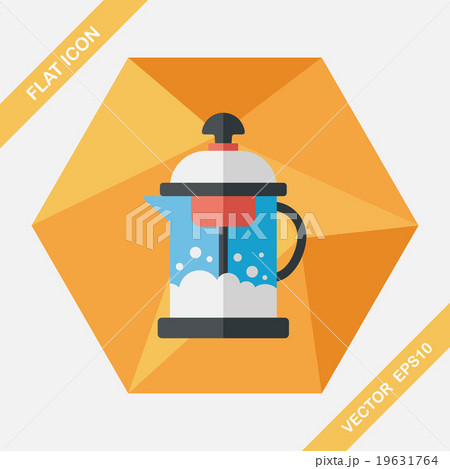 tea pot flat icon with long shadow,eps10 19631764