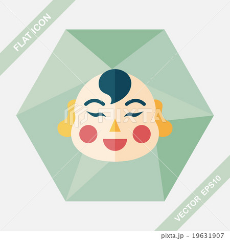 Chinese New Year flat icon with long shadow,eps10, Maitreya doll 19631907