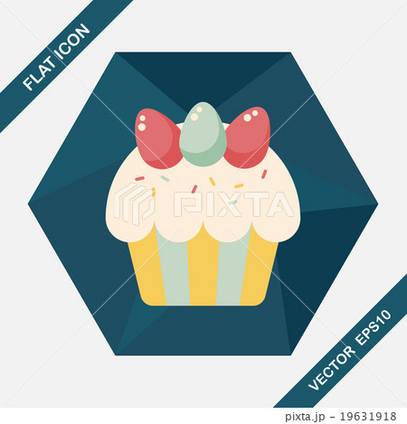 easter cupcake flat icon with long shadow,eps10 easter cupcake flat icon with long shadow,eps10 19631918