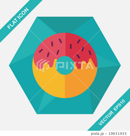 Donut flat icon with long shadow,eps10 Donut flat icon with long shadow,eps10 19631933