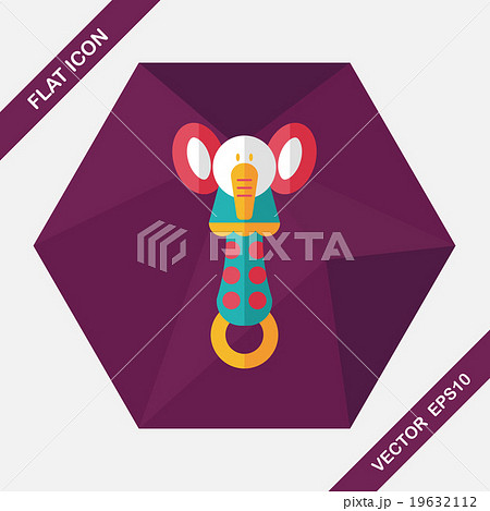 baby rattle flat icon with long shadow,EPS 10 baby rattle flat icon with long shadow,EPS 10 19632112