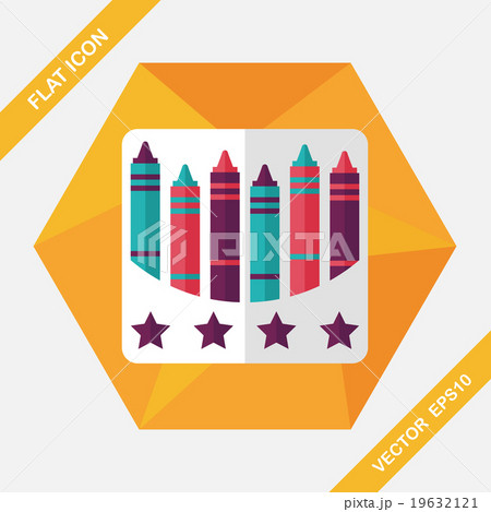 crayons flat icon with long shadow,eps10 crayons flat icon with long shadow,eps10 19632121