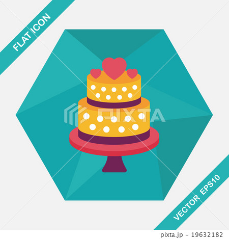 wedding cake flat icon with long shadow,eps10 19632182
